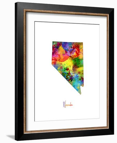 Nevada Map-Michael Tompsett-Framed Art Print