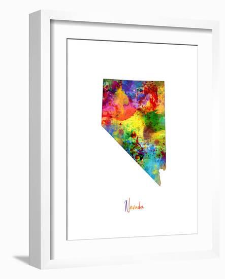 Nevada Map-Michael Tompsett-Framed Art Print