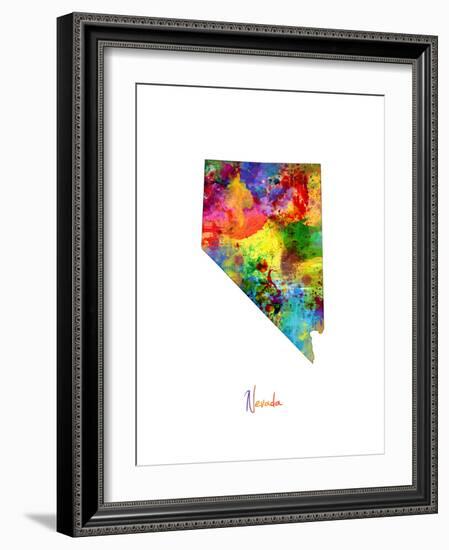 Nevada Map-Michael Tompsett-Framed Art Print