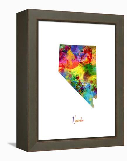 Nevada Map-Michael Tompsett-Framed Stretched Canvas