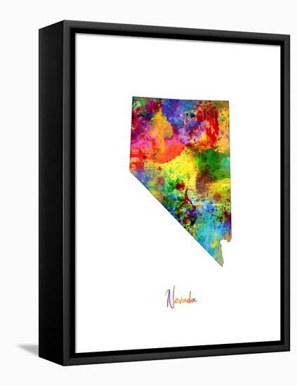 Nevada Map-Michael Tompsett-Framed Stretched Canvas