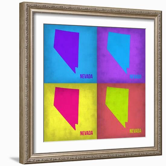 Nevada Pop Art Map 1-NaxArt-Framed Art Print