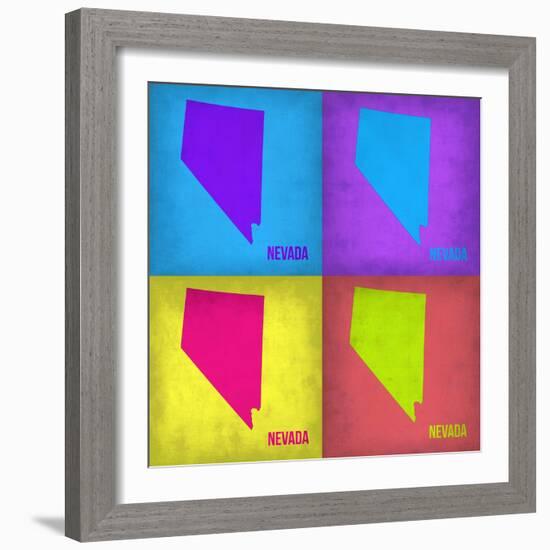 Nevada Pop Art Map 1-NaxArt-Framed Art Print