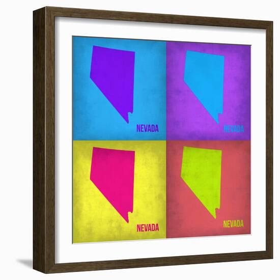 Nevada Pop Art Map 1-NaxArt-Framed Art Print