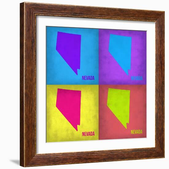 Nevada Pop Art Map 1-NaxArt-Framed Art Print