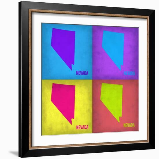 Nevada Pop Art Map 1-NaxArt-Framed Art Print