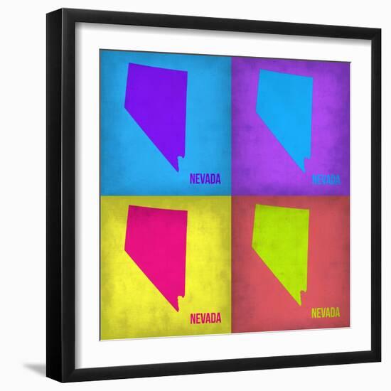 Nevada Pop Art Map 1-NaxArt-Framed Art Print