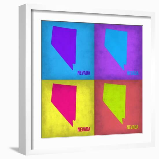 Nevada Pop Art Map 1-NaxArt-Framed Art Print