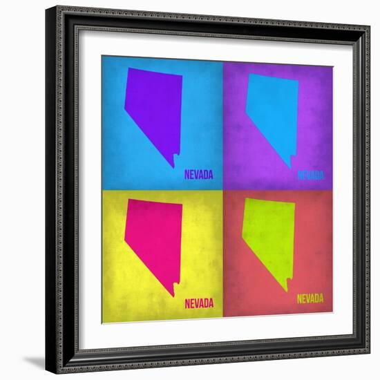 Nevada Pop Art Map 1-NaxArt-Framed Art Print