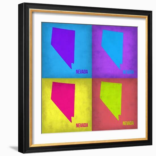 Nevada Pop Art Map 1-NaxArt-Framed Art Print