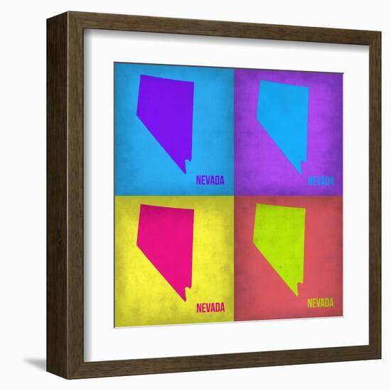 Nevada Pop Art Map 1-NaxArt-Framed Art Print