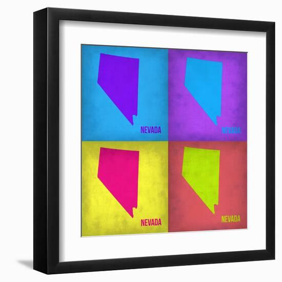 Nevada Pop Art Map 1-NaxArt-Framed Art Print