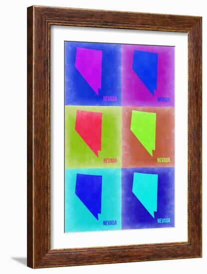 Nevada Pop Art Map 2-NaxArt-Framed Art Print