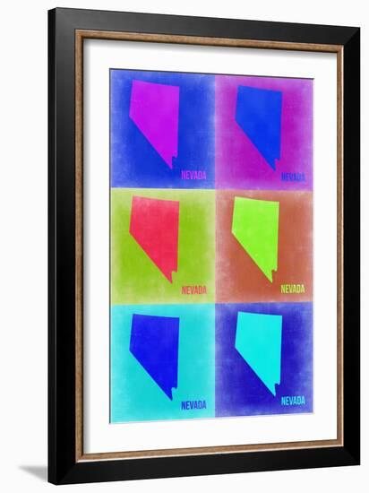 Nevada Pop Art Map 2-NaxArt-Framed Art Print