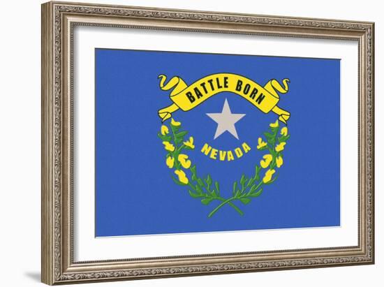 Nevada State Flag-Lantern Press-Framed Art Print