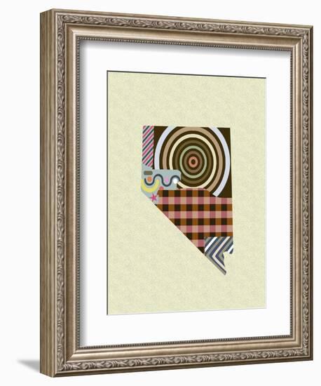 Nevada State Map-Lanre Adefioye-Framed Giclee Print