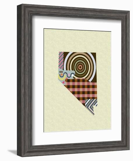 Nevada State Map-Lanre Adefioye-Framed Giclee Print