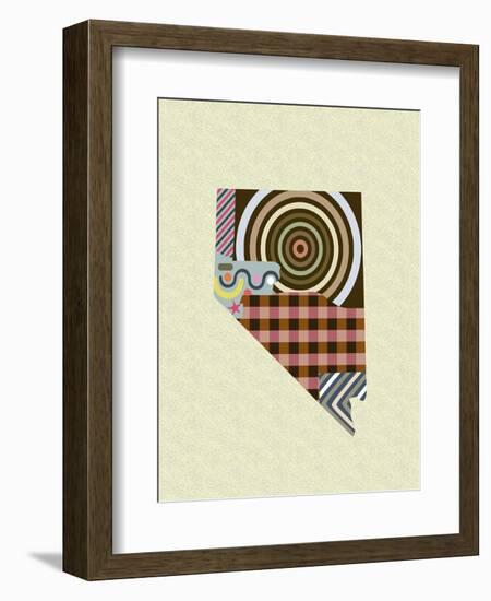 Nevada State Map-Lanre Adefioye-Framed Giclee Print