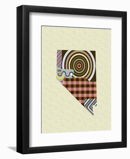 Nevada State Map-Lanre Adefioye-Framed Giclee Print