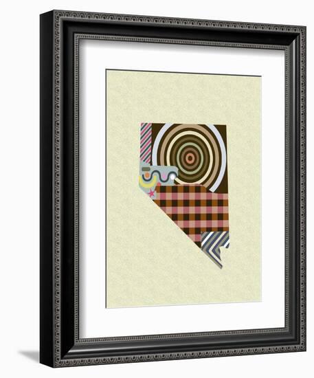 Nevada State Map-Lanre Adefioye-Framed Giclee Print