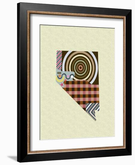 Nevada State Map-Lanre Adefioye-Framed Giclee Print