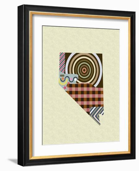 Nevada State Map-Lanre Adefioye-Framed Giclee Print