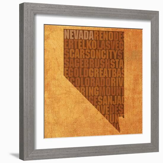 Nevada State Words-David Bowman-Framed Giclee Print