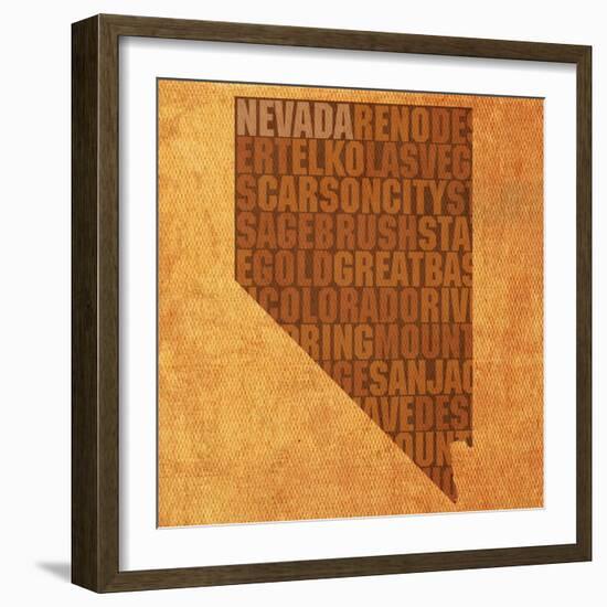 Nevada State Words-David Bowman-Framed Giclee Print