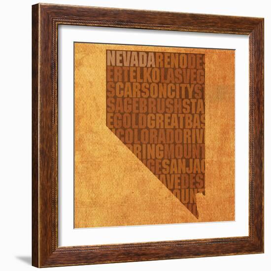 Nevada State Words-David Bowman-Framed Giclee Print