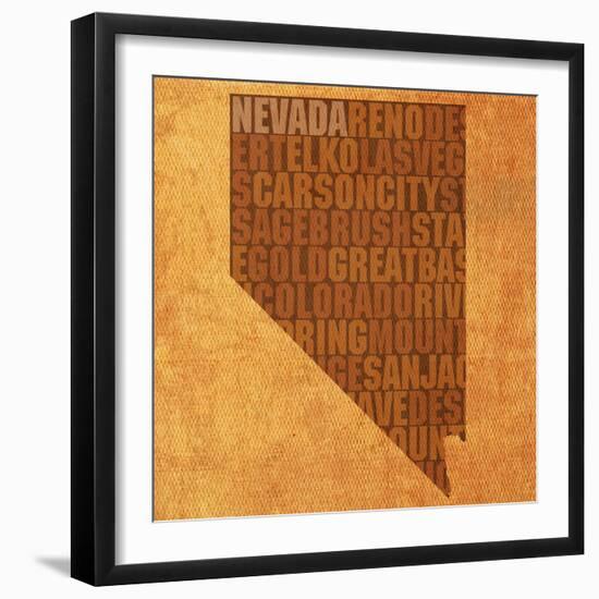 Nevada State Words-David Bowman-Framed Giclee Print