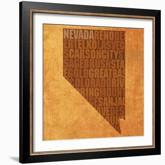 Nevada State Words-David Bowman-Framed Giclee Print