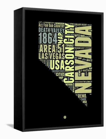 Nevada Word Cloud 1-NaxArt-Framed Stretched Canvas