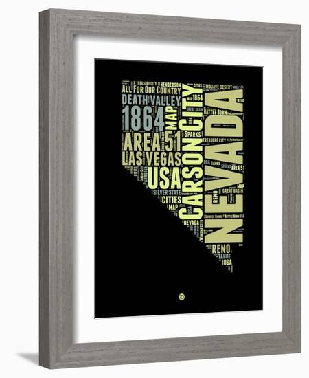 Nevada Word Cloud 1-NaxArt-Framed Art Print