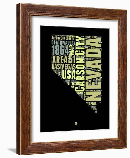 Nevada Word Cloud 1-NaxArt-Framed Art Print