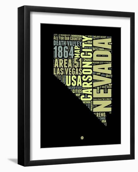 Nevada Word Cloud 1-NaxArt-Framed Art Print