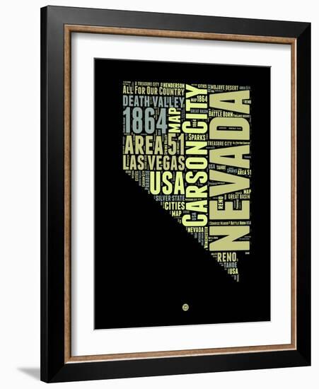 Nevada Word Cloud 1-NaxArt-Framed Art Print