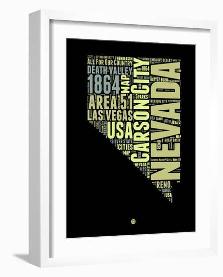 Nevada Word Cloud 1-NaxArt-Framed Art Print