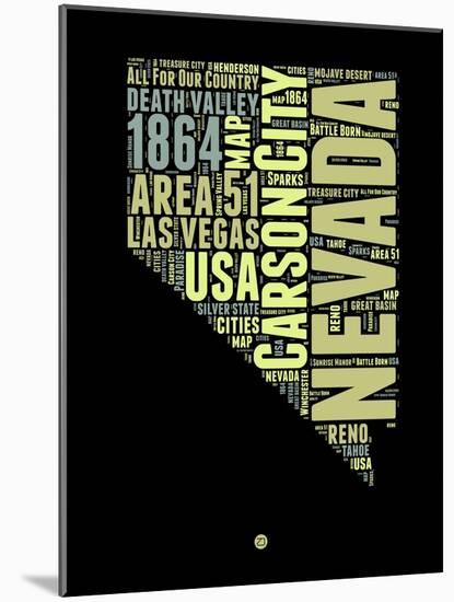 Nevada Word Cloud 1-NaxArt-Mounted Art Print