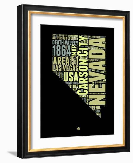 Nevada Word Cloud 1-NaxArt-Framed Art Print