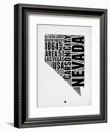 Nevada Word Cloud 2-NaxArt-Framed Art Print