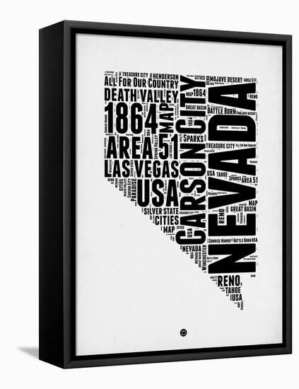 Nevada Word Cloud 2-NaxArt-Framed Stretched Canvas