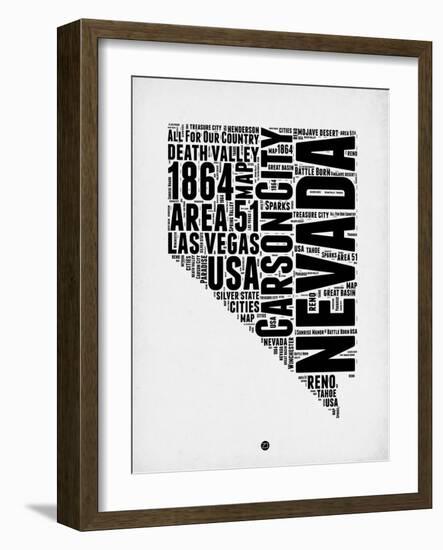 Nevada Word Cloud 2-NaxArt-Framed Art Print