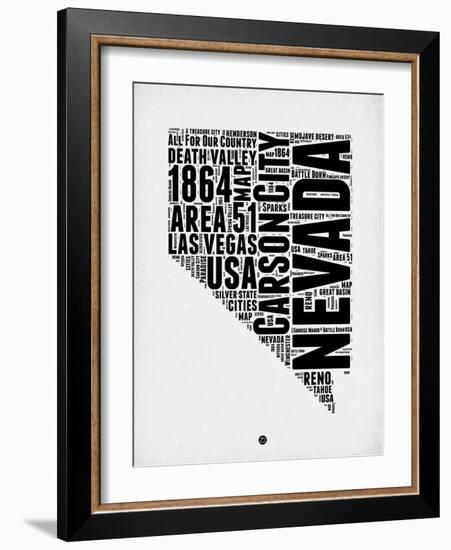 Nevada Word Cloud 2-NaxArt-Framed Art Print