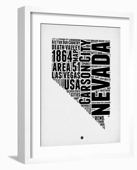 Nevada Word Cloud 2-NaxArt-Framed Art Print