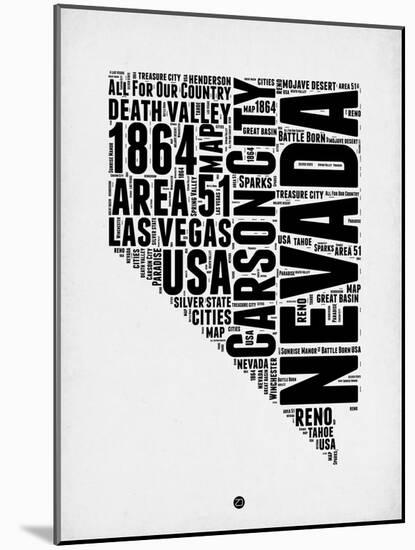 Nevada Word Cloud 2-NaxArt-Mounted Art Print