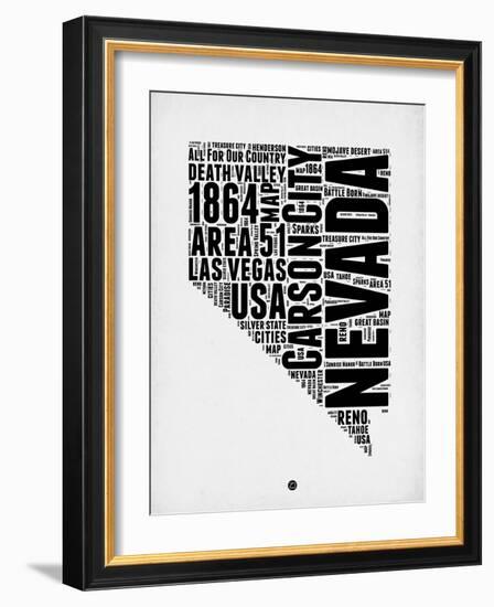 Nevada Word Cloud 2-NaxArt-Framed Art Print