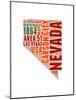 Nevada Word Cloud Map-NaxArt-Mounted Art Print