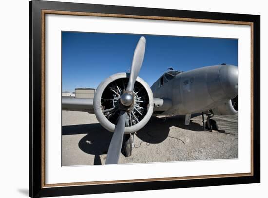 Nevada, Yerington, Twin Beech Display at Yerington Municipal Airport-Bernard Friel-Framed Photographic Print