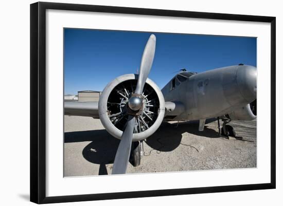 Nevada, Yerington, Twin Beech Display at Yerington Municipal Airport-Bernard Friel-Framed Photographic Print