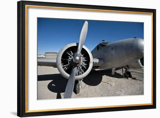 Nevada, Yerington, Twin Beech Display at Yerington Municipal Airport-Bernard Friel-Framed Photographic Print